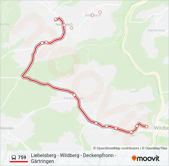 759 Bus Line Map
