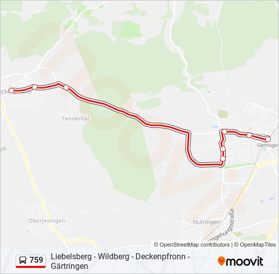 759 bus Line Map