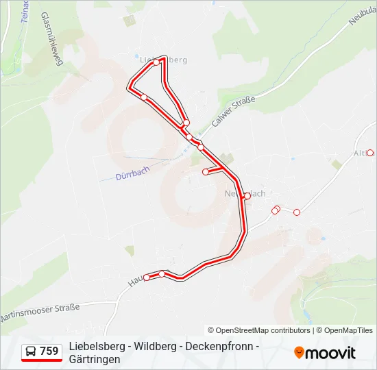759 Bus Line Map