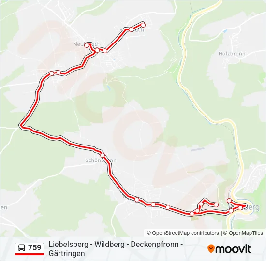 759 Bus Line Map