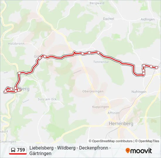 759 Bus Line Map