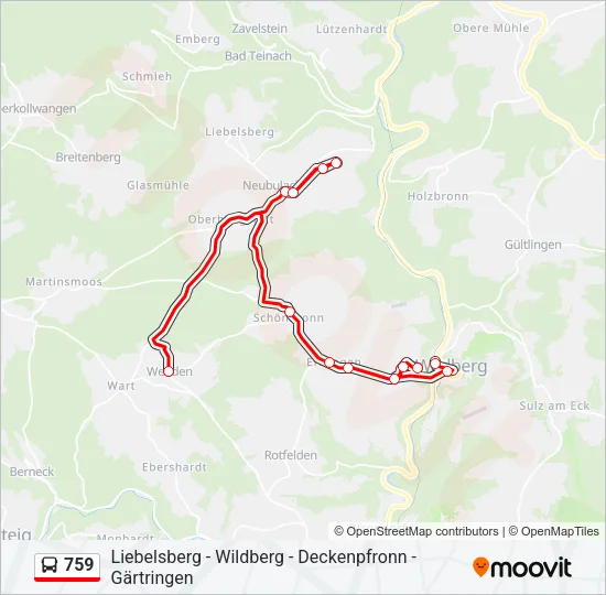 759 Bus Line Map