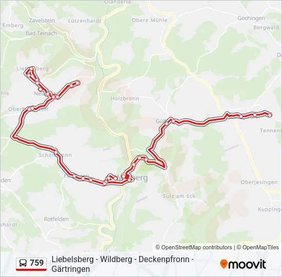 759 Bus Line Map