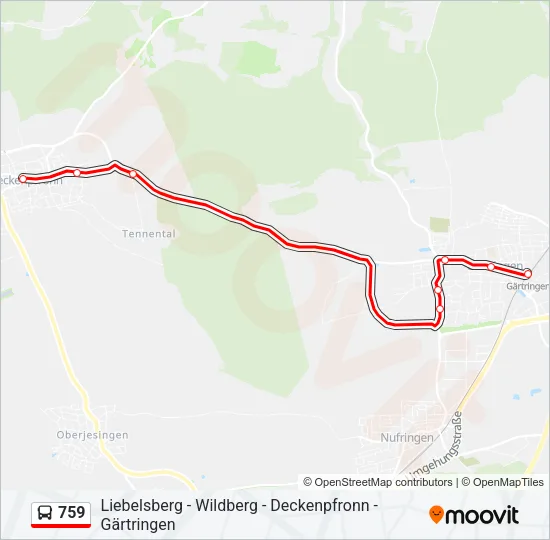 759 Bus Line Map