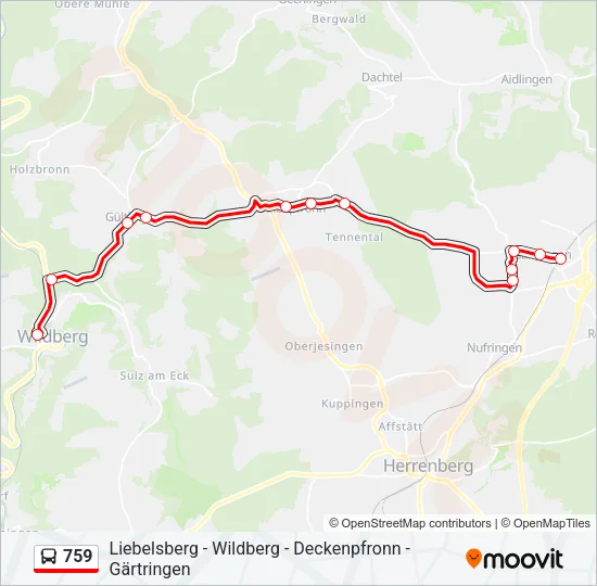 759 Bus Line Map
