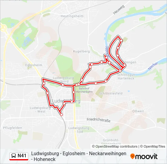 N41 Bus Line Map