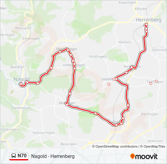 N70 Bus Line Map