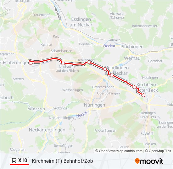 X10 Bus Line Map