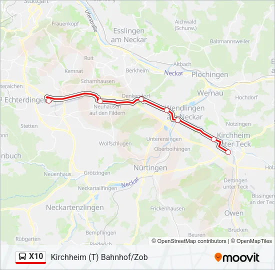X10 Bus Line Map