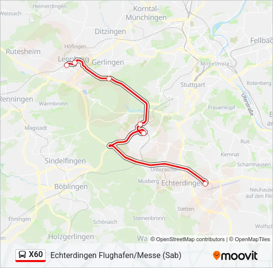 X60 Bus Line Map