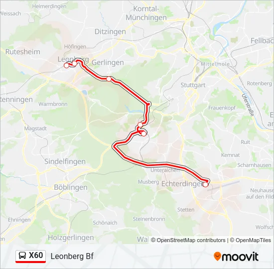 X60 Bus Line Map