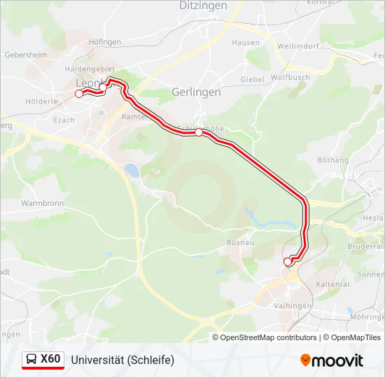 X60 Bus Line Map