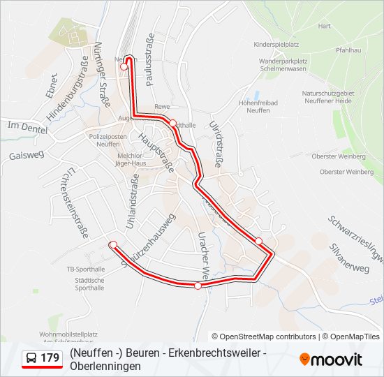 Buslinie 179 Karte