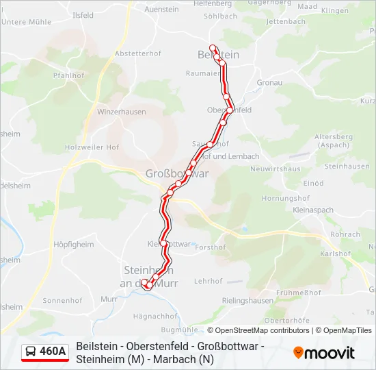 460A Bus Line Map