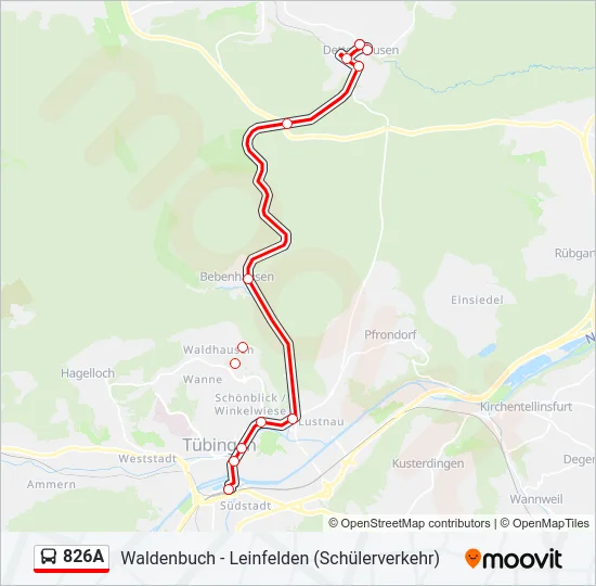826A Bus Line Map