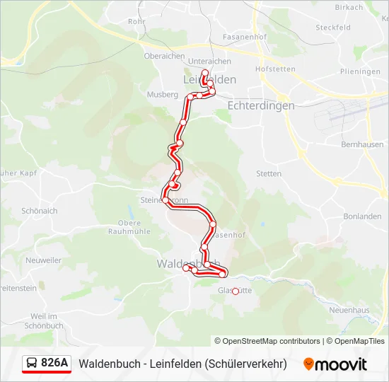 Автобус 826A: карта маршрута
