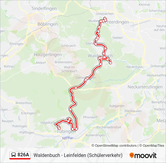 Автобус 826A: карта маршрута
