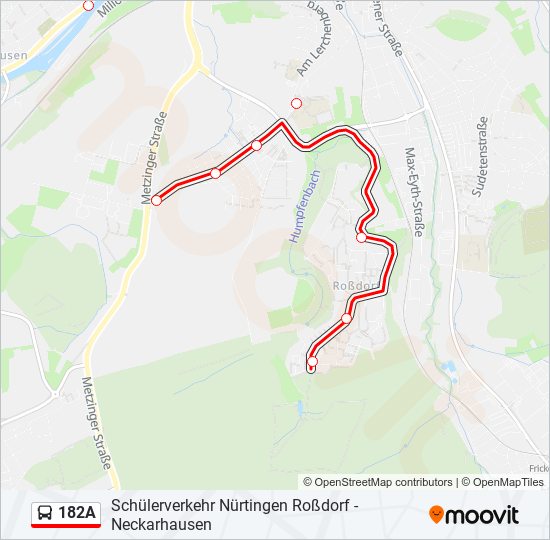 Buslinie 182A Karte