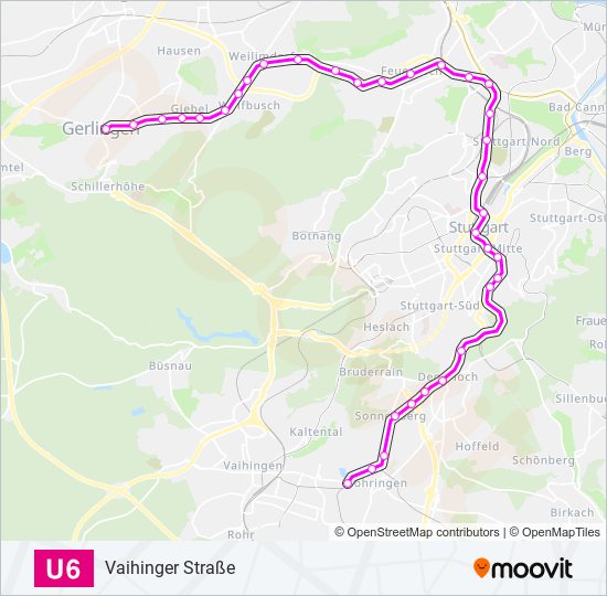 U6 subway Line Map