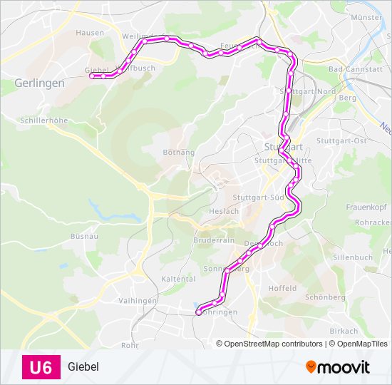 U6 subway Line Map