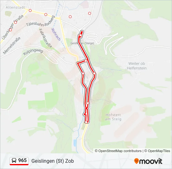 965 Bus Line Map