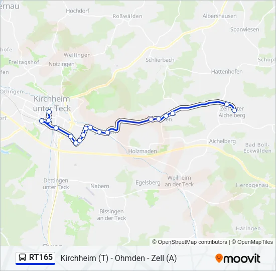 RT165 Bus Line Map