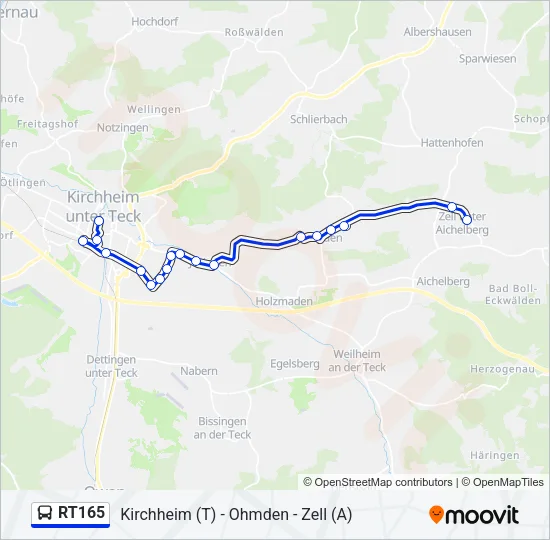 RT165 Bus Line Map