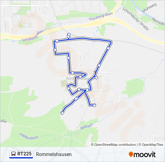 RT225 bus Line Map