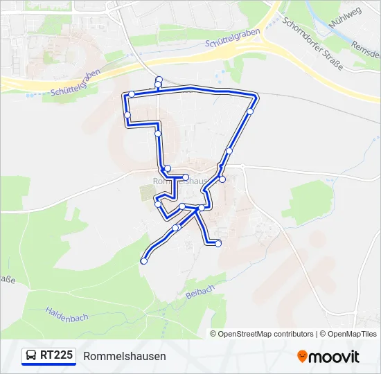 RT225 Bus Line Map