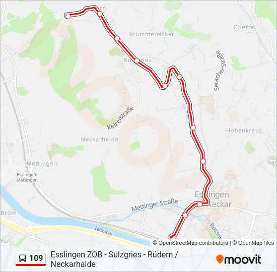 109 Bus Line Map