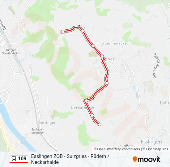109 Bus Line Map