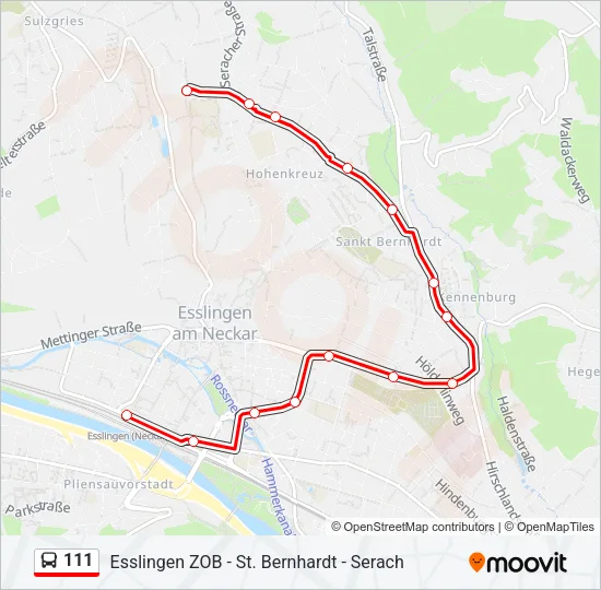 111 Bus Line Map
