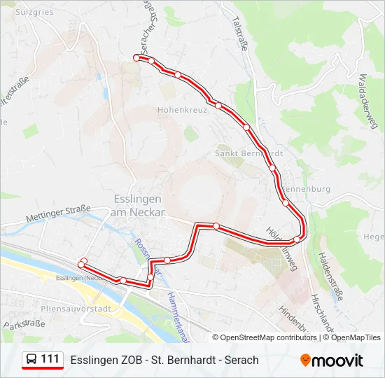 111 Bus Line Map