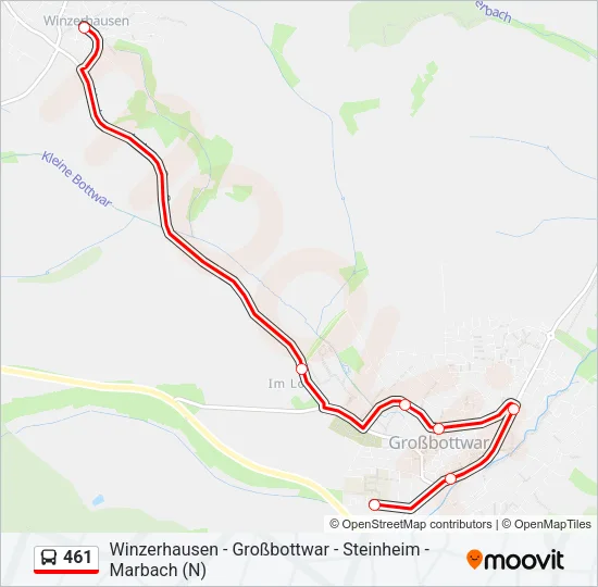 461 Bus Line Map
