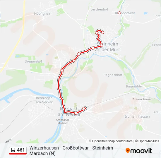 461 Bus Line Map