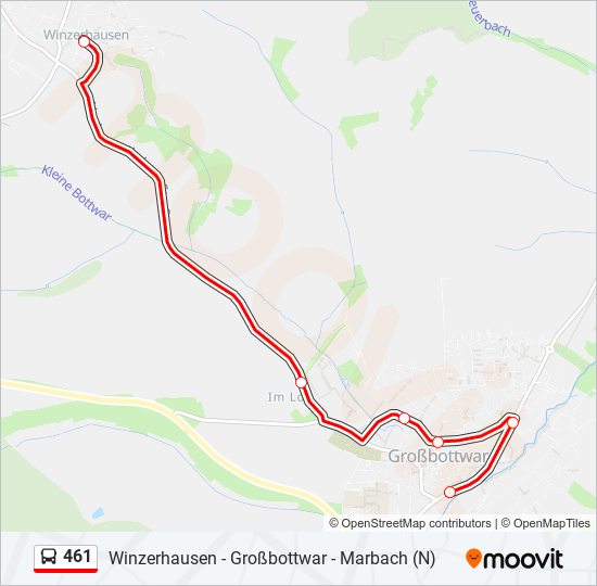 461 bus Line Map