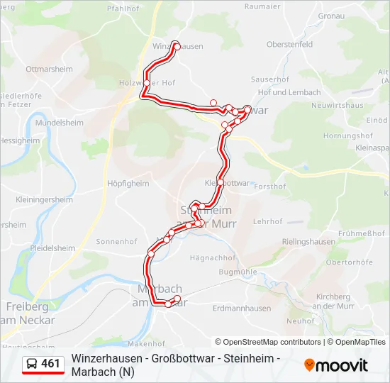 461 Bus Line Map