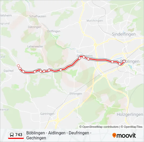 743 Bus Line Map