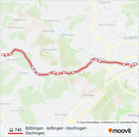 743 Bus Line Map