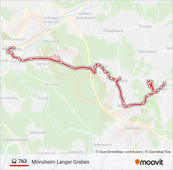 763 Bus Line Map
