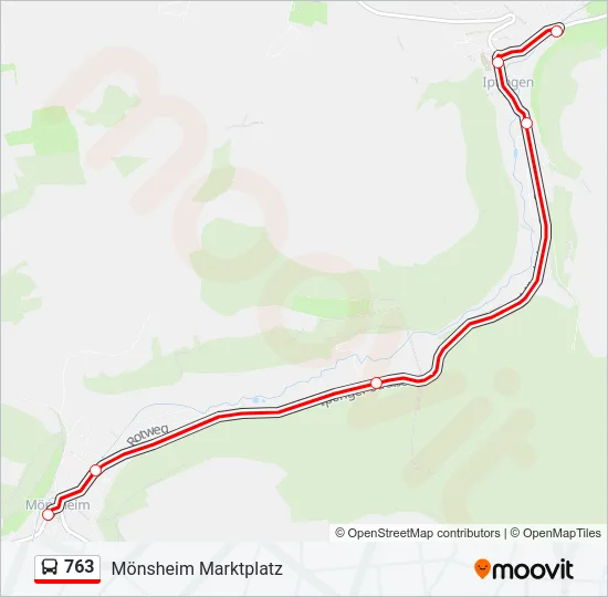 763 Bus Line Map