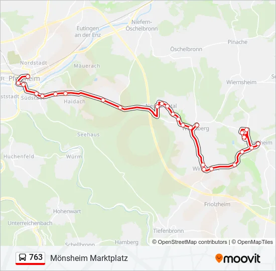 763 Bus Line Map