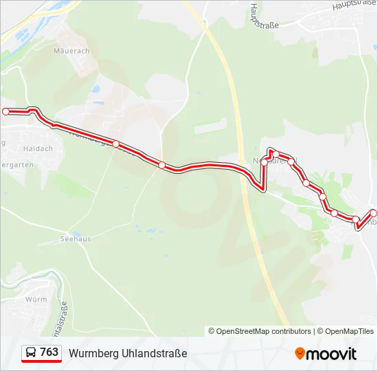763 Bus Line Map