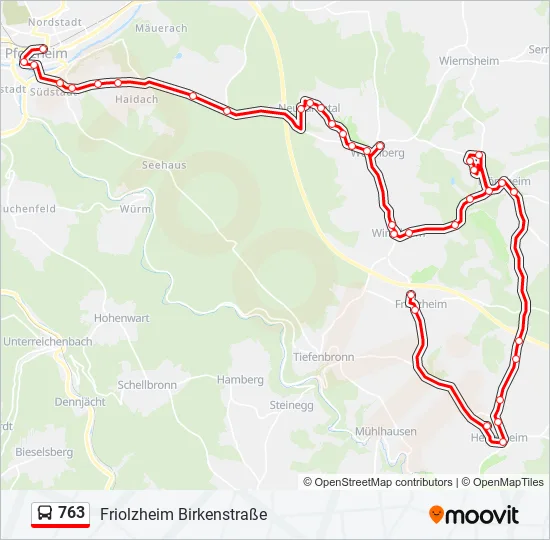 763 Bus Line Map