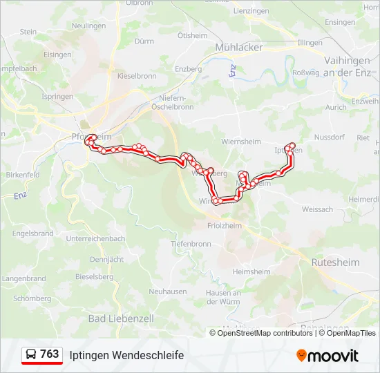 763 Bus Line Map