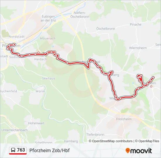 763 Bus Line Map