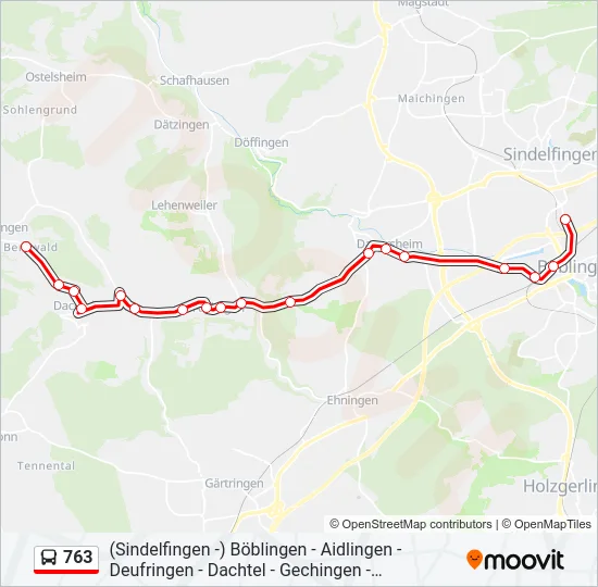 763 Bus Line Map