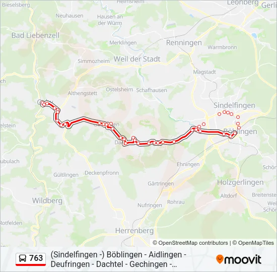 763 Bus Line Map