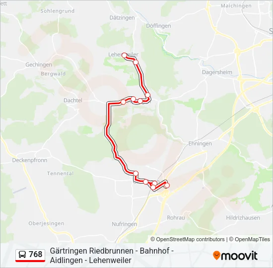 768 Bus Line Map