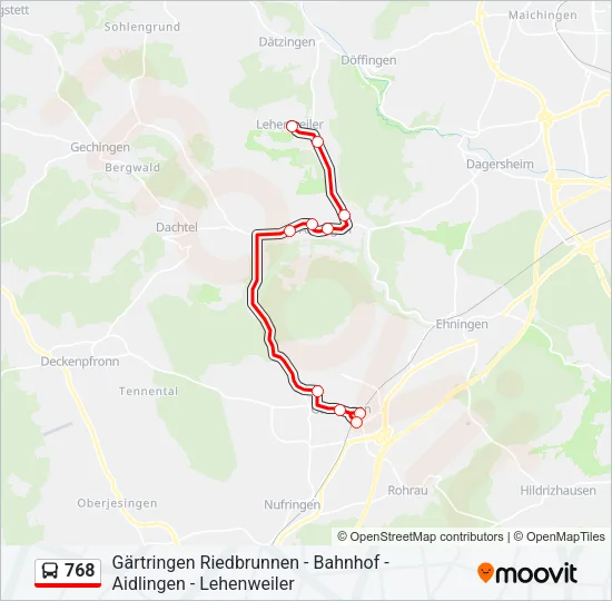 768 Bus Line Map